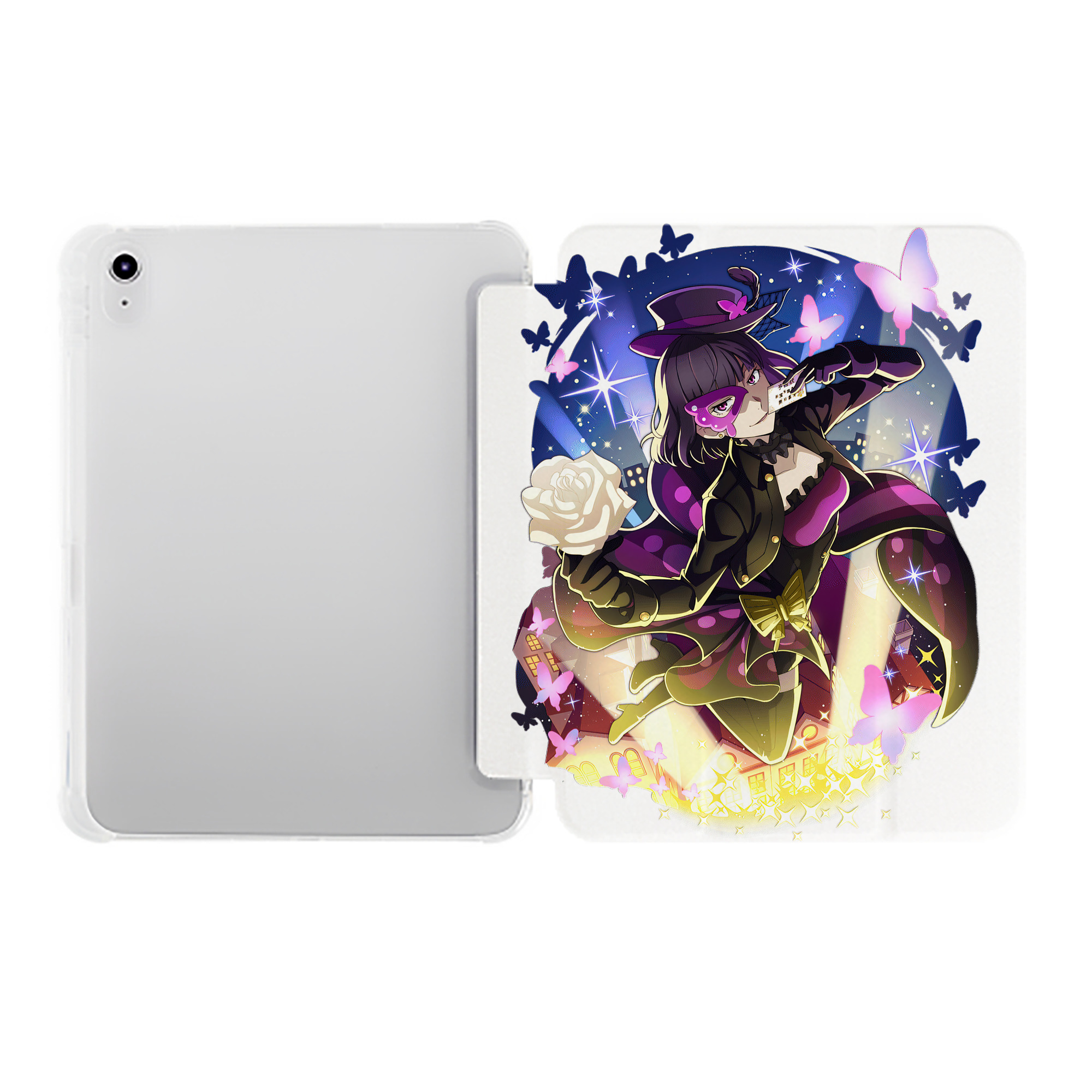 （画像用） 文豪ストレイドッグス Bungo Stray Dogs IPad ケース ペン収納付き 三つ折りスタンド PUレザー×シリコン 対応機種9.5/10.5/10.9インチ